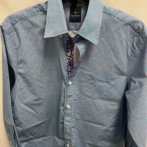 Tailorbyrd Blue and Red Men's Shirt